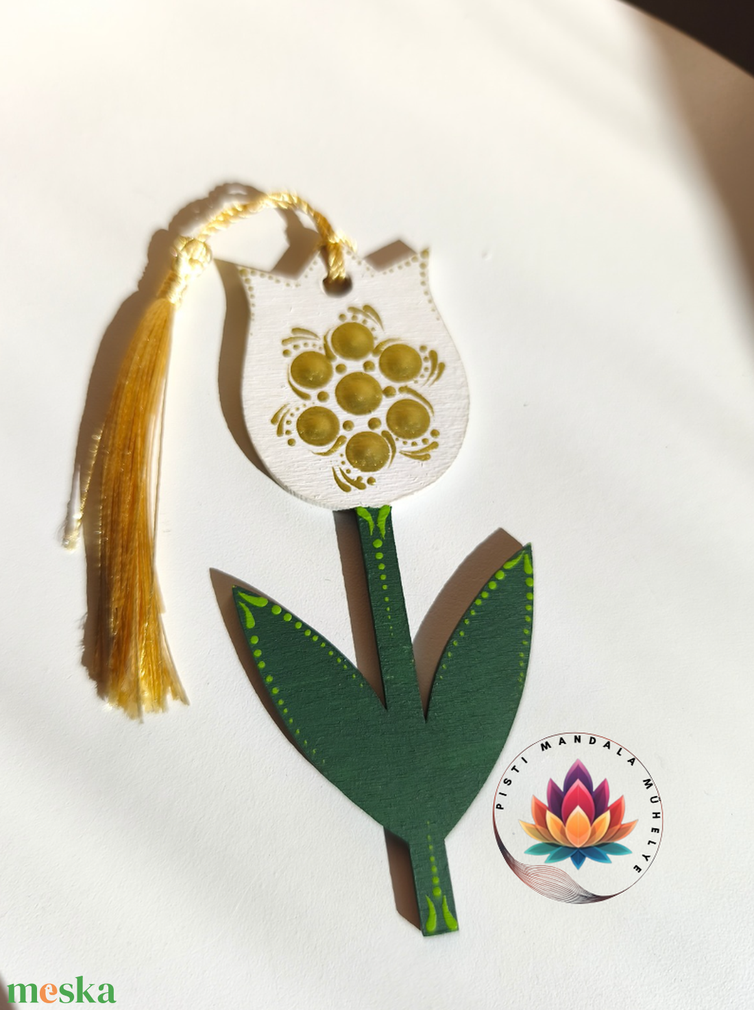 Tulipán könyvjelző (fehér)  - könyv & zene - könyvjelző - Meska.hu