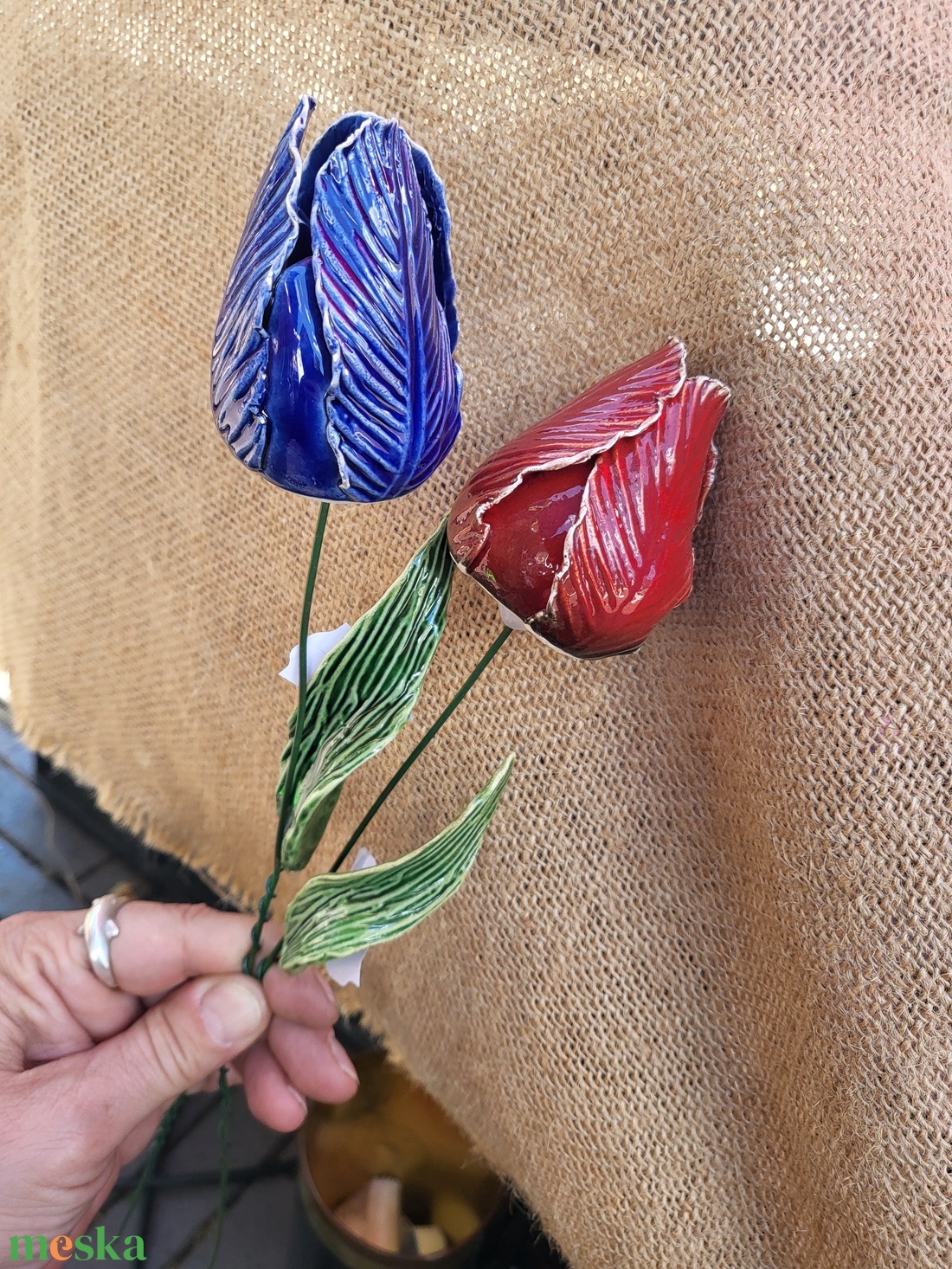 Kerámia tulipán levéllel - - Meska.hu Kerámia tulipán levéllel - - Meska.hu
