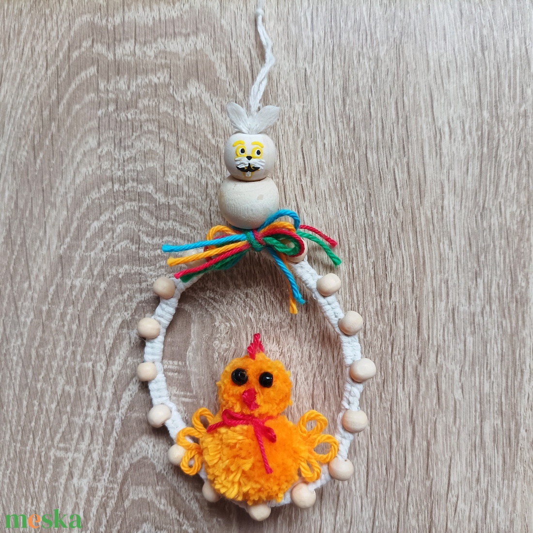 ��Sárgálló Nyuszi  makramé húsvéti dísz�� - otthon & életmód - dekoráció - dísztárgy - Meska.hu