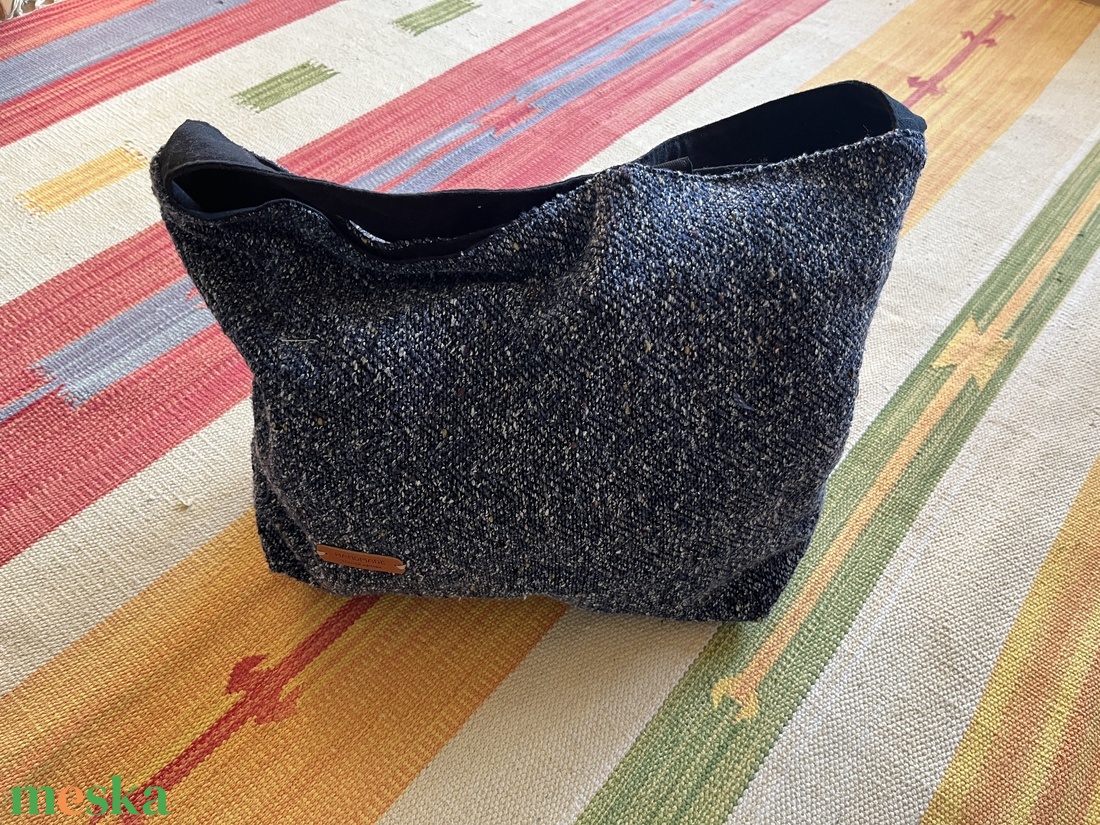 Kék köttött hatású táska - táska & tok - kézitáska & válltáska - válltáska - Meska.hu