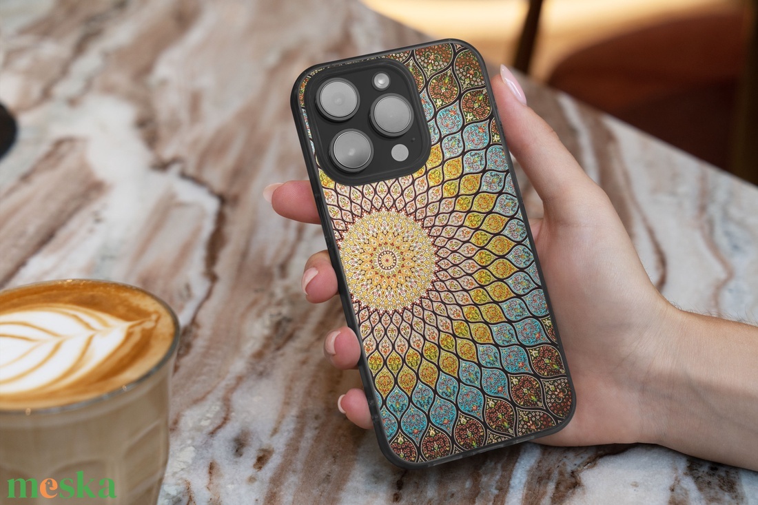 Türkiz, sárga, barna mandala  telefontok - táska & tok - ebook & tablet tok - Meska.hu