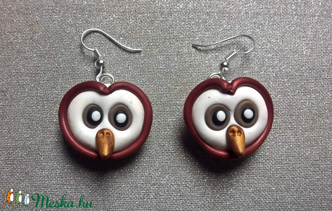 Bagoly  fülbevaló Fimo gyurma  -  - Meska.hu