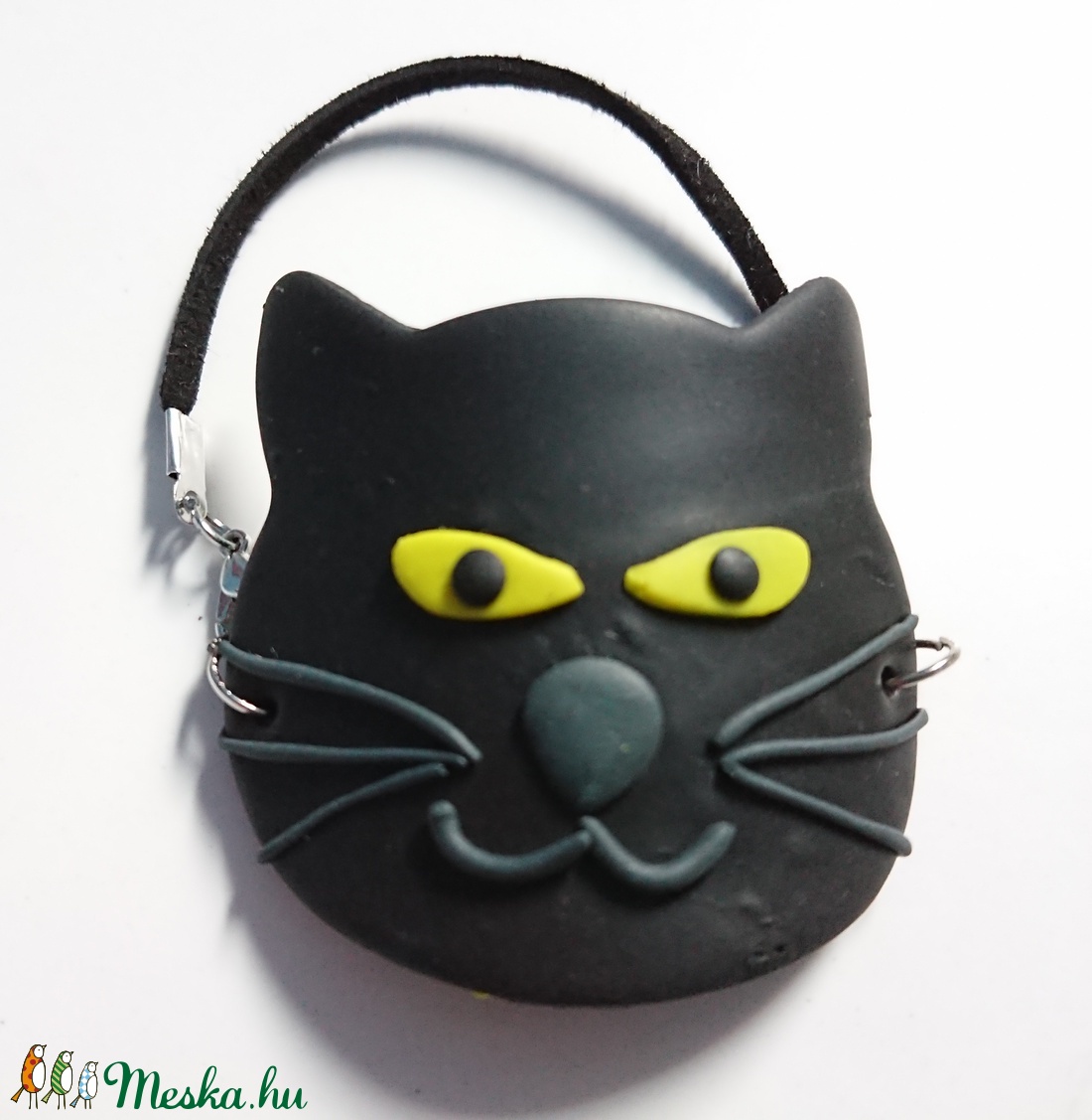 Fekete macska cica Fimo gyurma karkötő  -  - Meska.hu