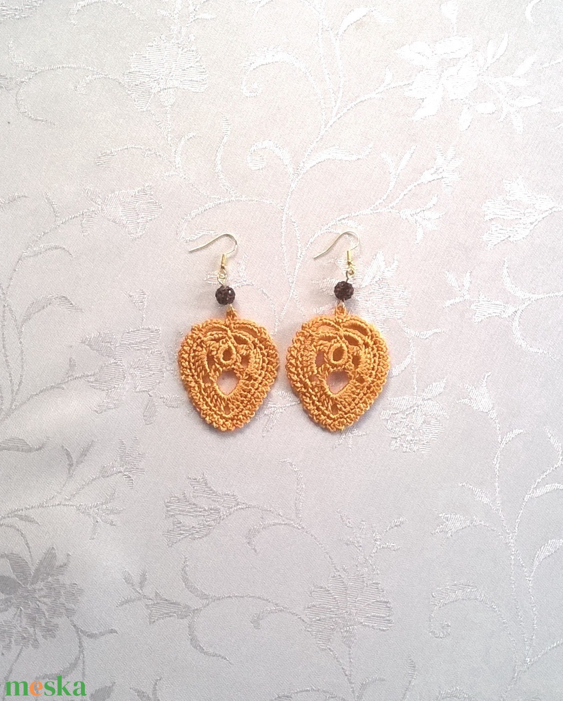 Sárga levélke - ékszer - fülbevaló - lógó fülbevaló - Meska.hu