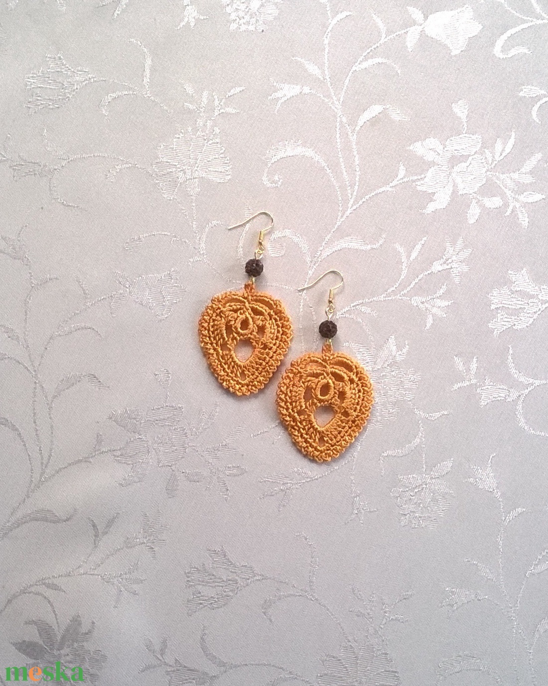 Sárga levélke - ékszer - fülbevaló - lógó fülbevaló - Meska.hu