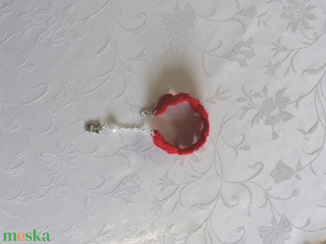 Horgolt Karkötő - ékszer - karkötő - karkötő medállal - Meska.hu