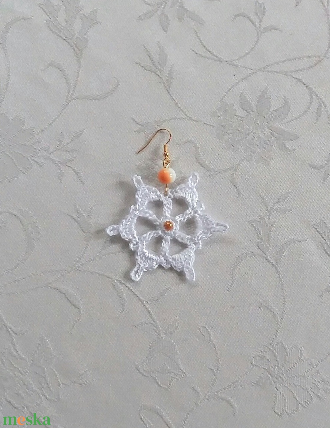 Hópihe /horgolt fülbevaló/ - ékszer - fülbevaló - lógós kerek fülbevaló - Meska.hu