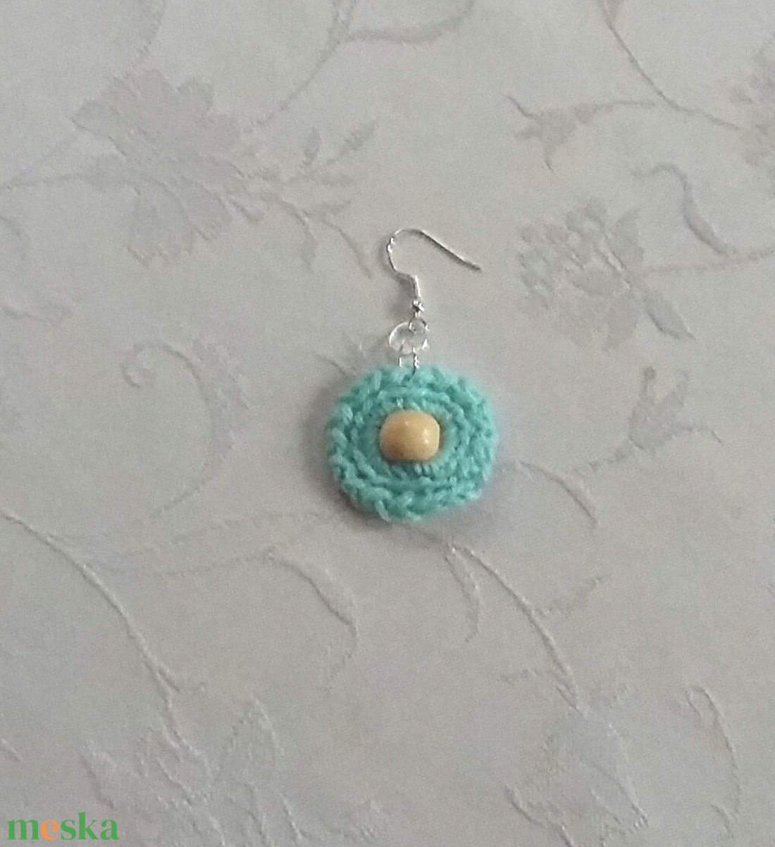 Horgolt fülbevaló - ékszer - fülbevaló - lógós kerek fülbevaló - Meska.hu