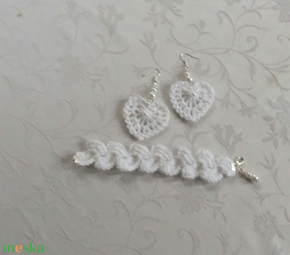 Karkötő és fülbevaló /szett/ - ékszer - karkötő - gyöngyös karkötő - Meska.hu