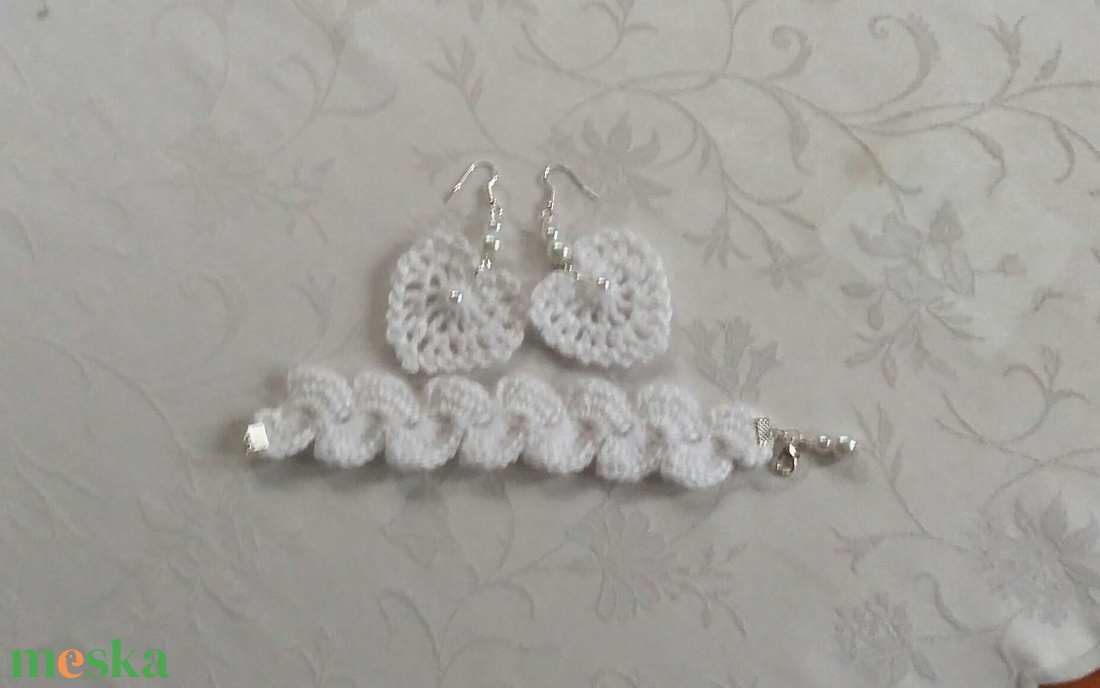 Karkötő és fülbevaló /szett/ - ékszer - karkötő - gyöngyös karkötő - Meska.hu