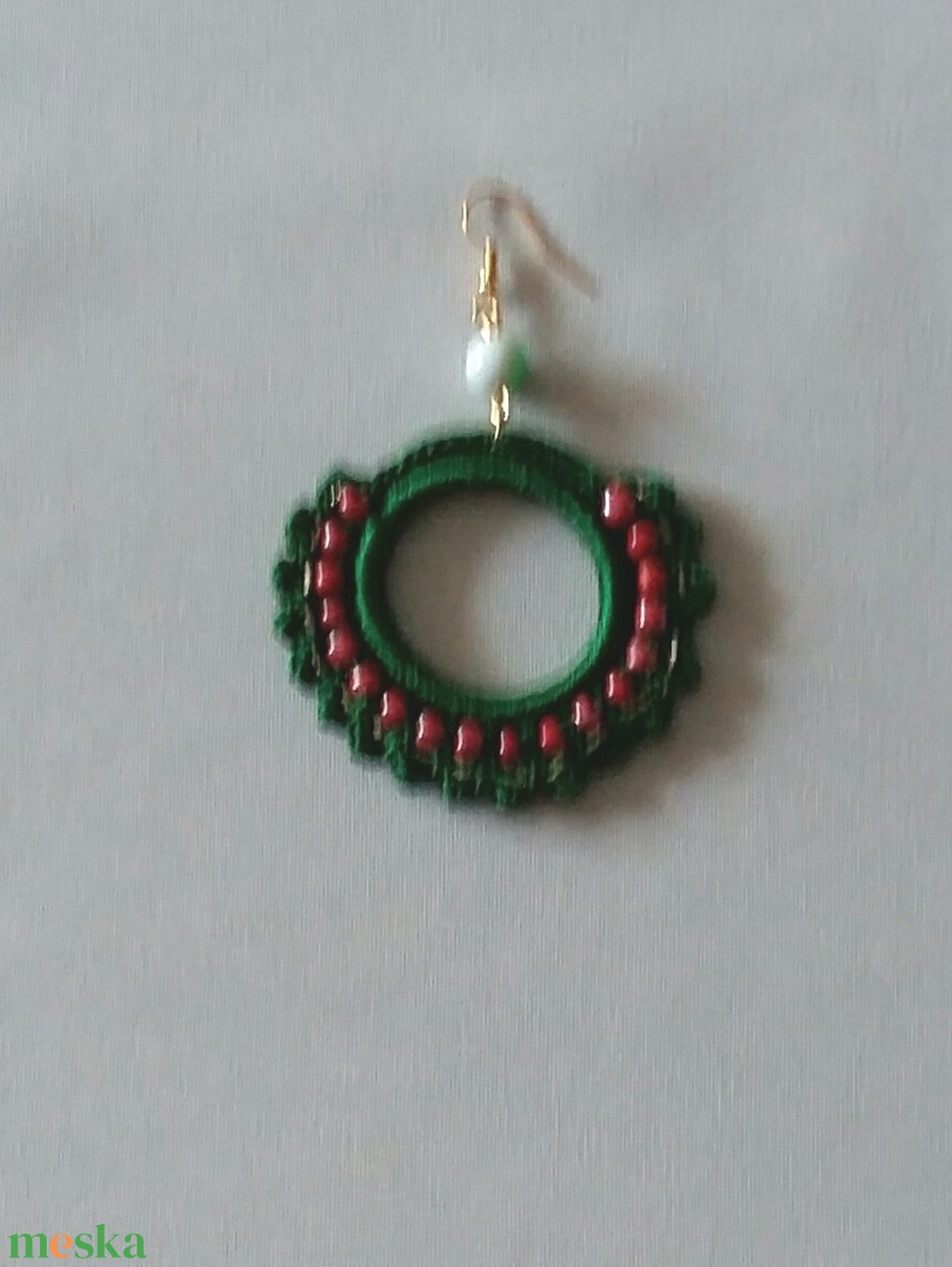 Horgolt fülbevaló - ékszer - fülbevaló - lógós kerek fülbevaló - Meska.hu