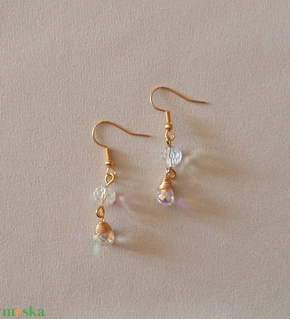 Üveggyöngyök - ékszer - fülbevaló - lógó fülbevaló - Meska.hu