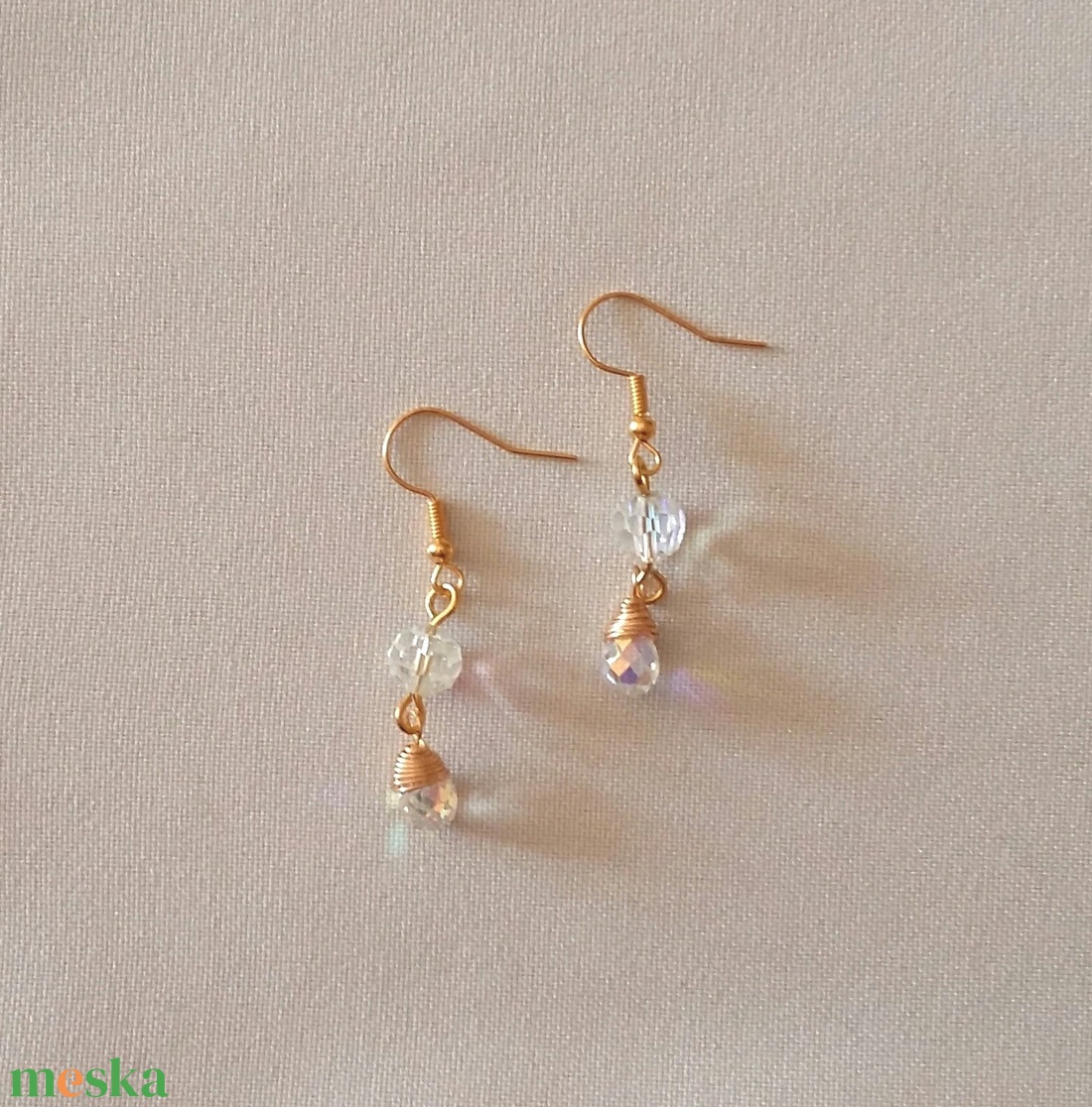 Üveggyöngyök - ékszer - fülbevaló - lógó fülbevaló - Meska.hu