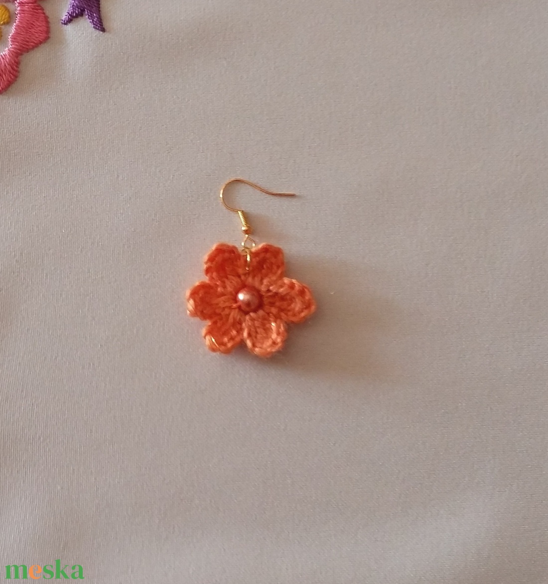 Horgolt fülbevaló - ékszer - fülbevaló - lógós kerek fülbevaló - Meska.hu