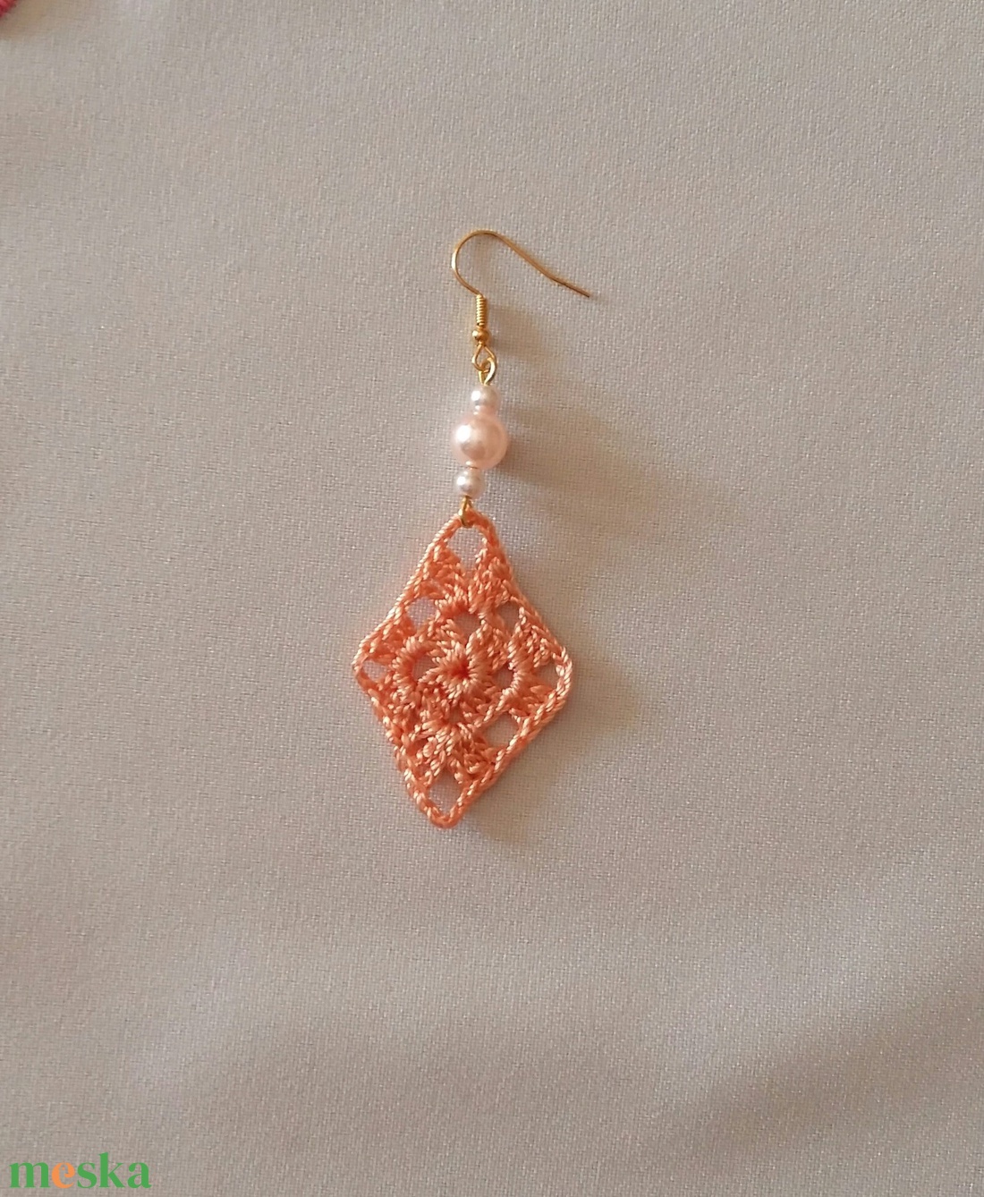 Horgolt fülbevaló - ékszer - fülbevaló - lógó fülbevaló - Meska.hu