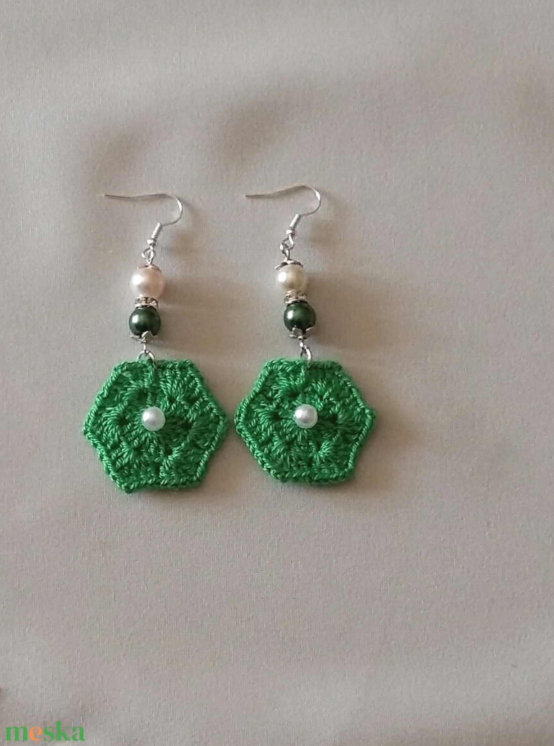 Horgolt fülbevaló - ékszer - fülbevaló - lógó fülbevaló - Meska.hu