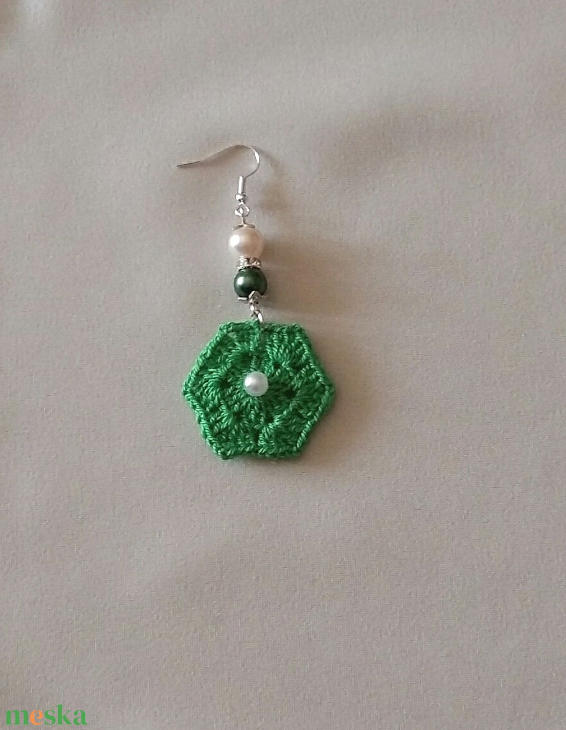 Horgolt fülbevaló - ékszer - fülbevaló - lógó fülbevaló - Meska.hu