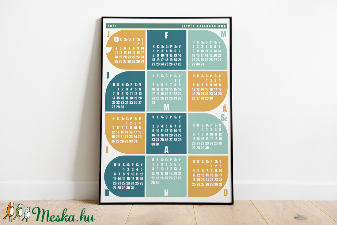 Naptár gyerekeknek / 'Kígyó' / skandináv stílusú, minimalista falinaptár - otthon & életmód - dekoráció - Meska.hu