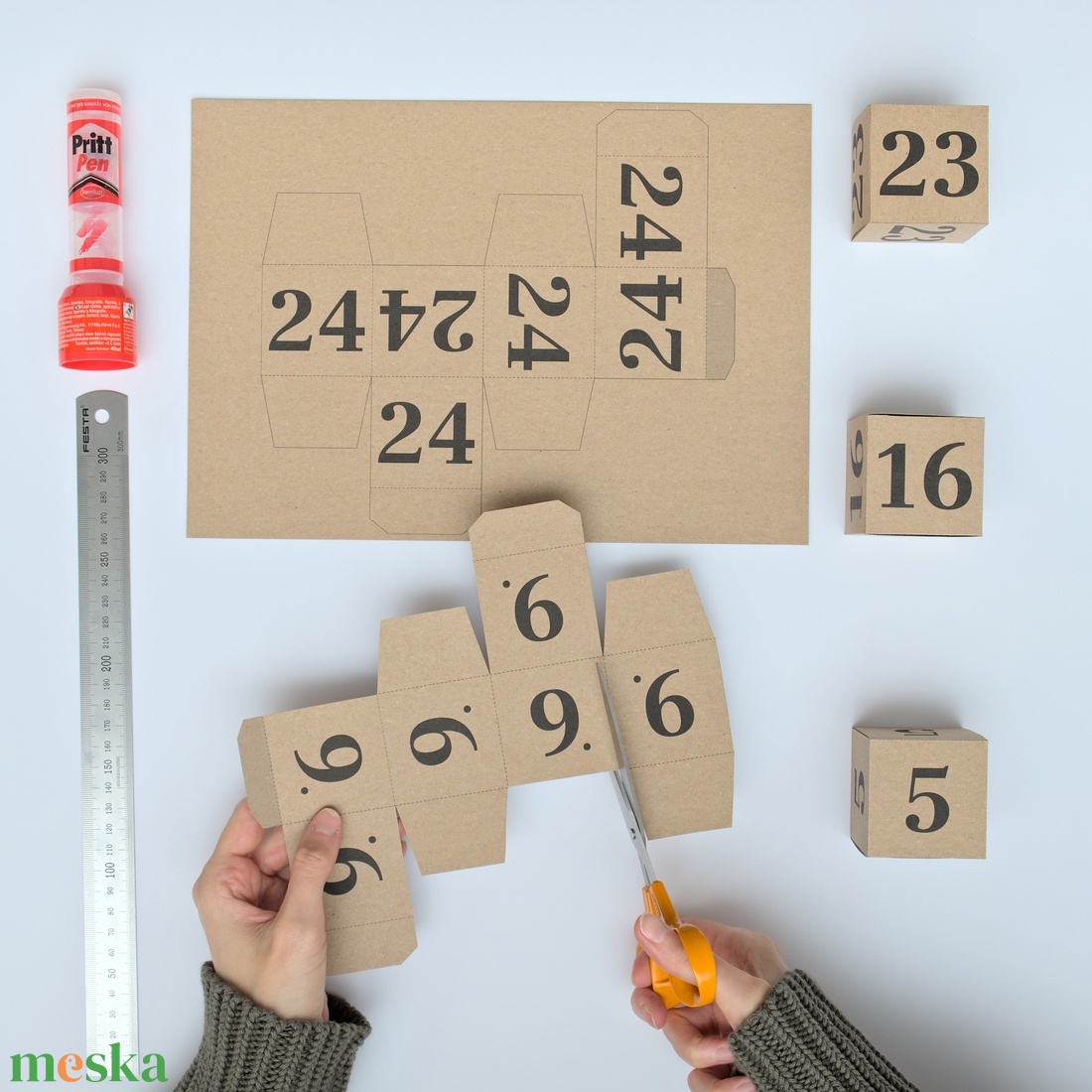 SZÁMOK adventi naptár / DIY készlet - karácsony - adventi díszek - adventi naptár - Meska.hu