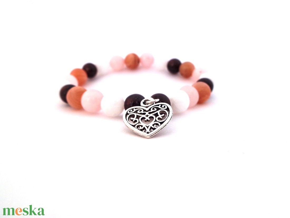 Szerelem hozó - ásvány karkötő - ékszer - karkötő - charm karkötő - Meska.hu