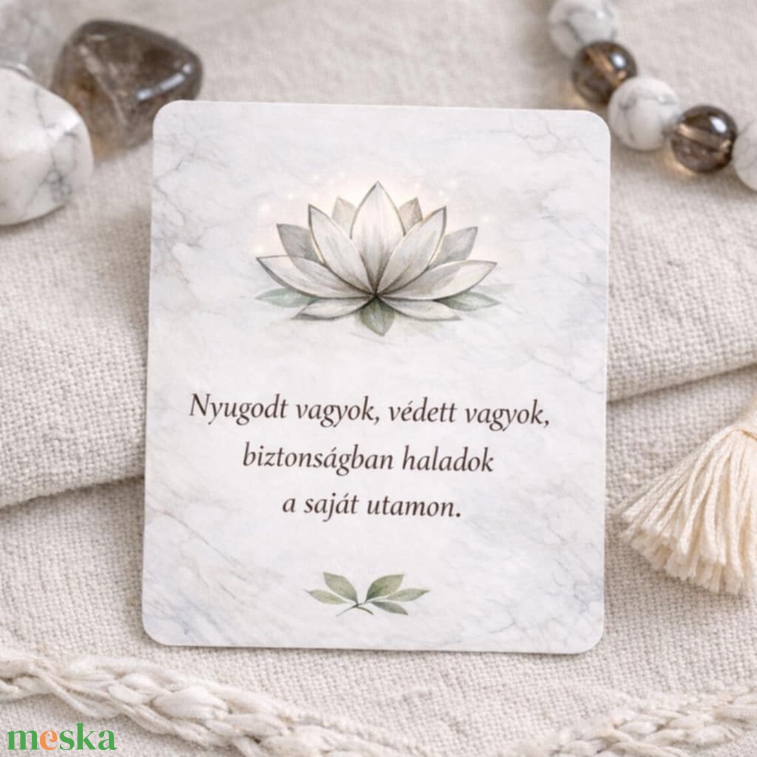 Belső Csend Lótusza - ásvány karkötő - ékszer - karkötő - gyöngyös karkötő - Meska.hu