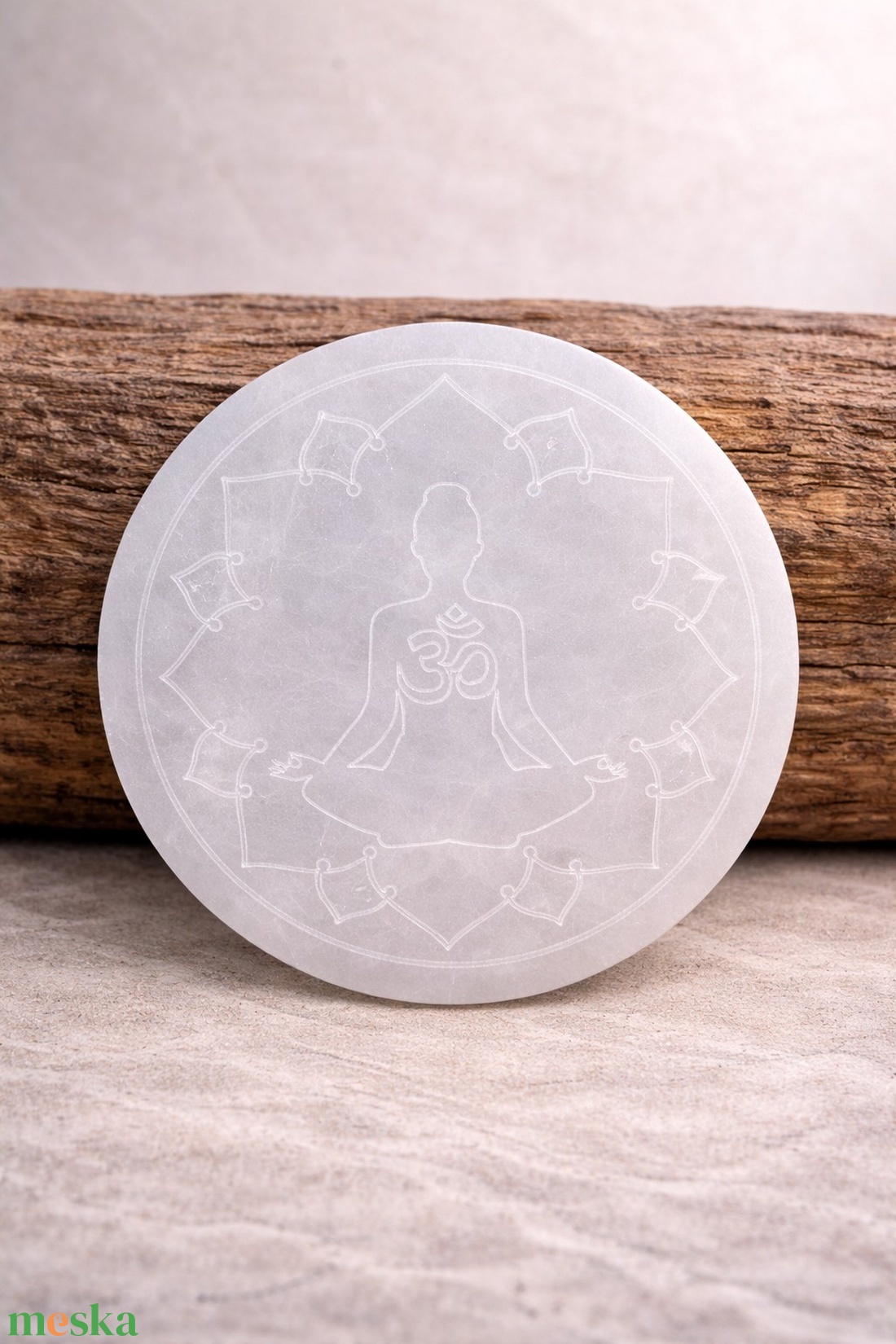 Szelenit OM meditációs korong - otthon & életmód - dekoráció - asztal és polc dekoráció - asztaldísz - Meska.hu