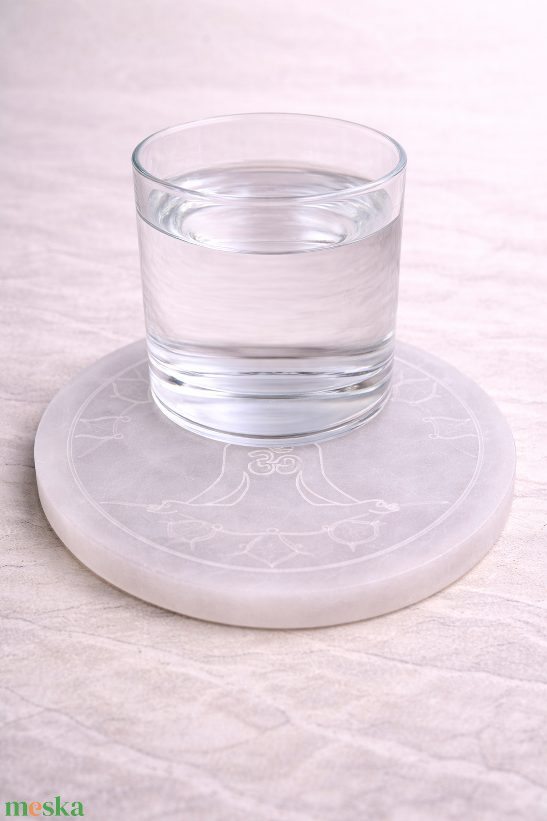 Szelenit OM meditációs korong - otthon & életmód - dekoráció - asztal és polc dekoráció - asztaldísz - Meska.hu