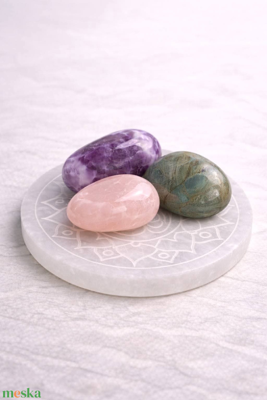 Szelenit korong � OM mandala mintával  -  - Meska.hu