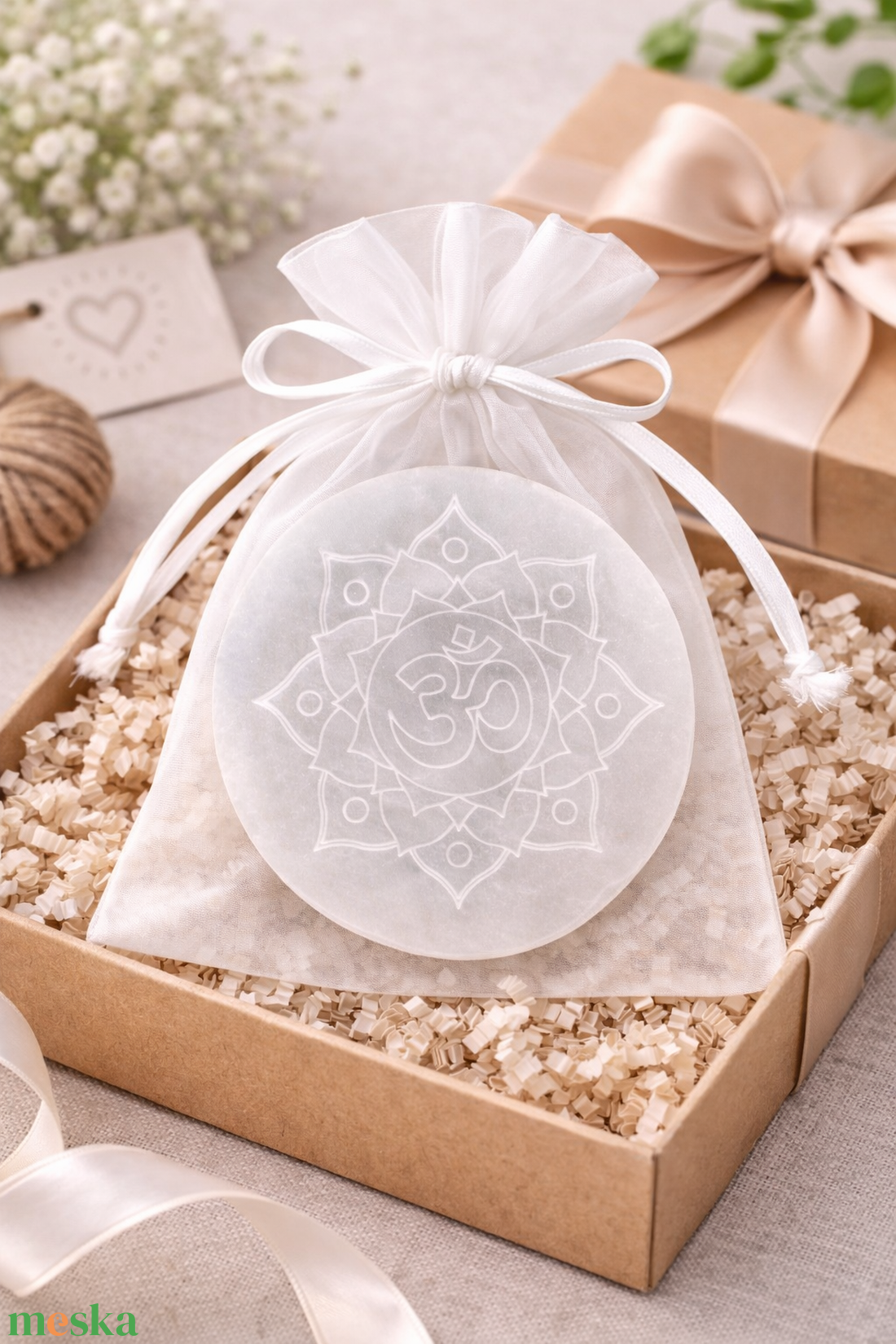 Szelenit korong � OM mandala mintával  -  - Meska.hu