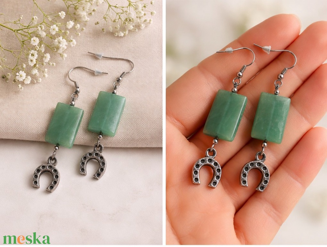 � Aventurin fülbevaló � a szerencse és harmónia köve - ékszer - fülbevaló - lógó fülbevaló - Meska.hu