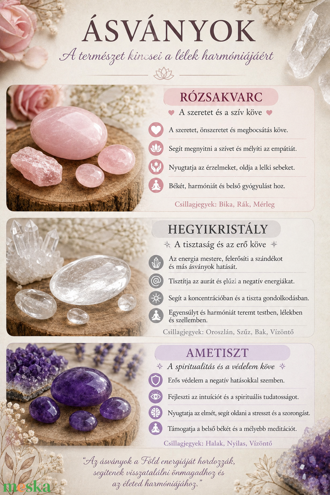 H�rmas harmónia - ásvány karkötő - ékszer - karkötő - charm karkötő - Meska.hu