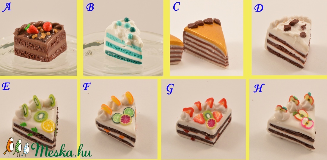 Miniatűr tortaszeletek babaházba -  - Meska.hu