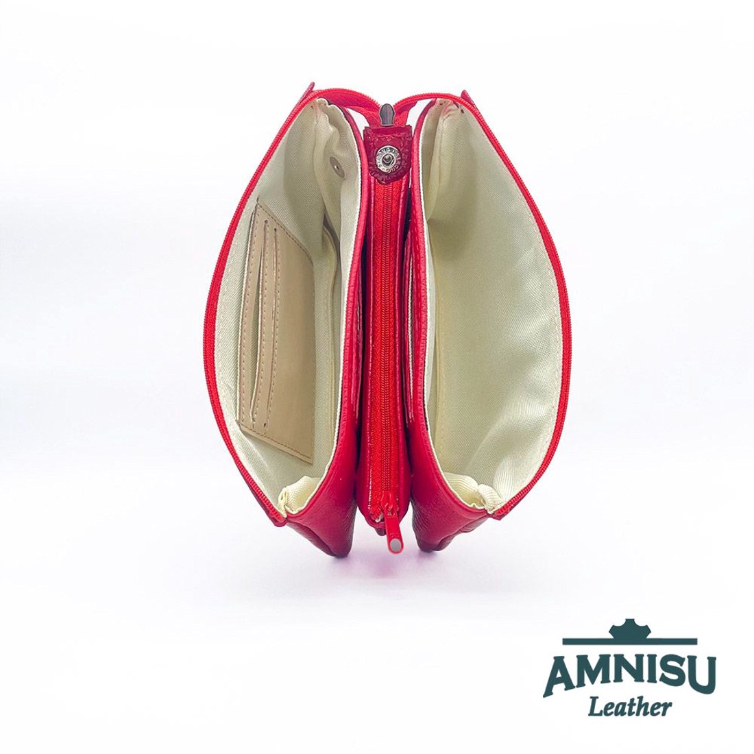 Piros gyűrt lakk egyenes kristály köves női pénztárca G5009 -  - Meska.hu