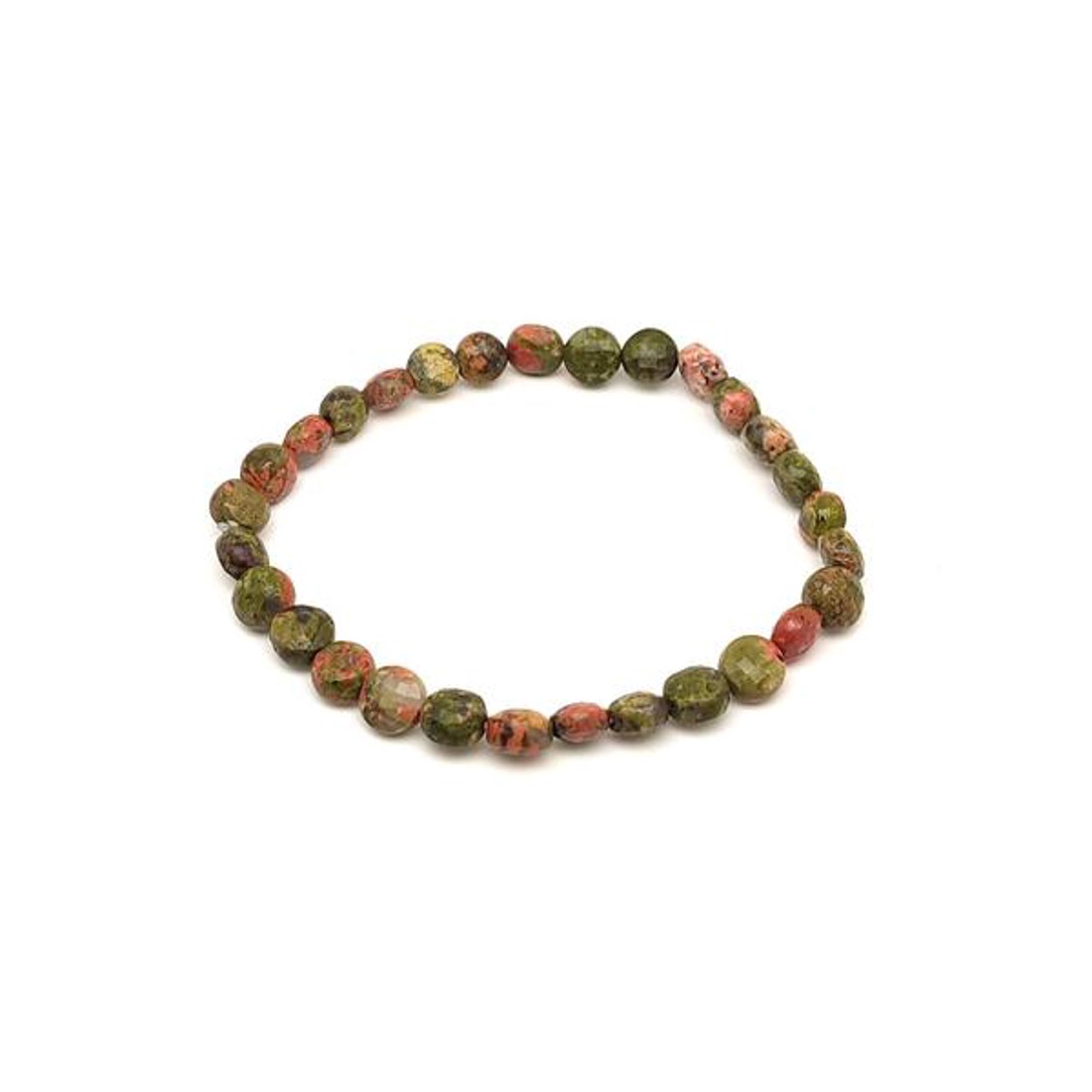 Unakit fazettált korong karkötő 6x4mm - ékszer - karkötő - ásványkarkötő - Meska.hu