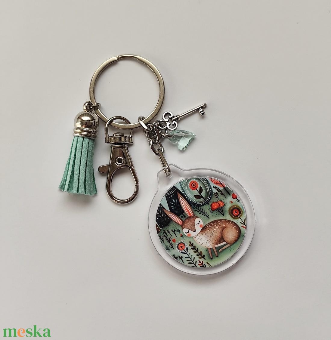 Nyuszis kulcstartó - táska & tok - kulcstartó & táskadísz - kulcstartó - Meska.hu