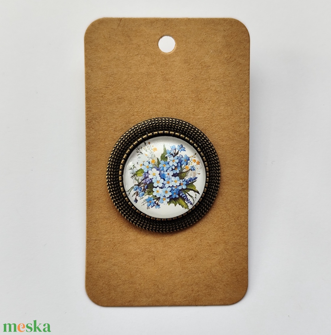 Nefelejcses, virágos bross - ékszer - kitűző és bross - Meska.hu