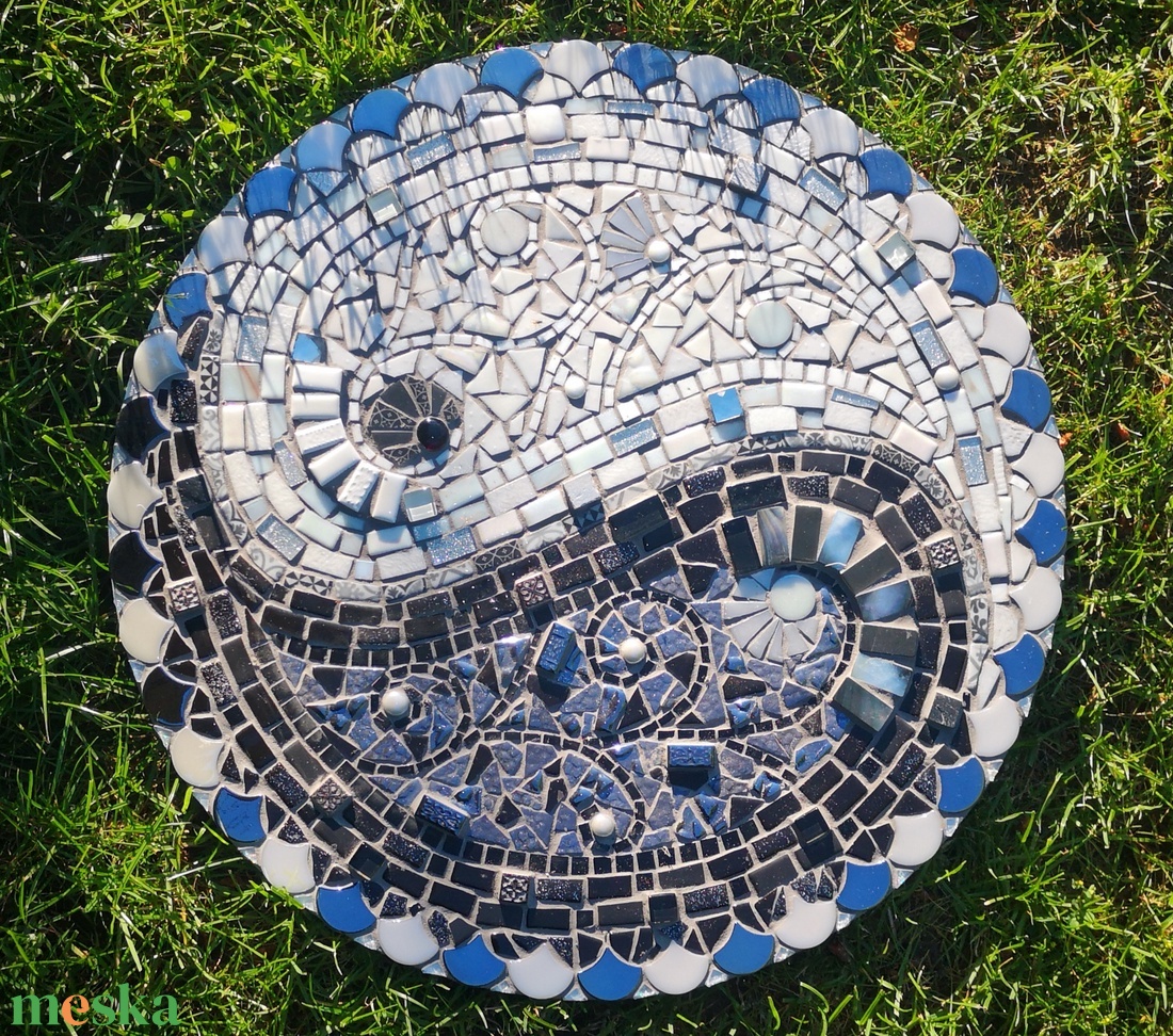 Jin-yang üvegmozaik kép - otthon & életmód - dekoráció - kép & falikép - mozaik kép - Meska.hu