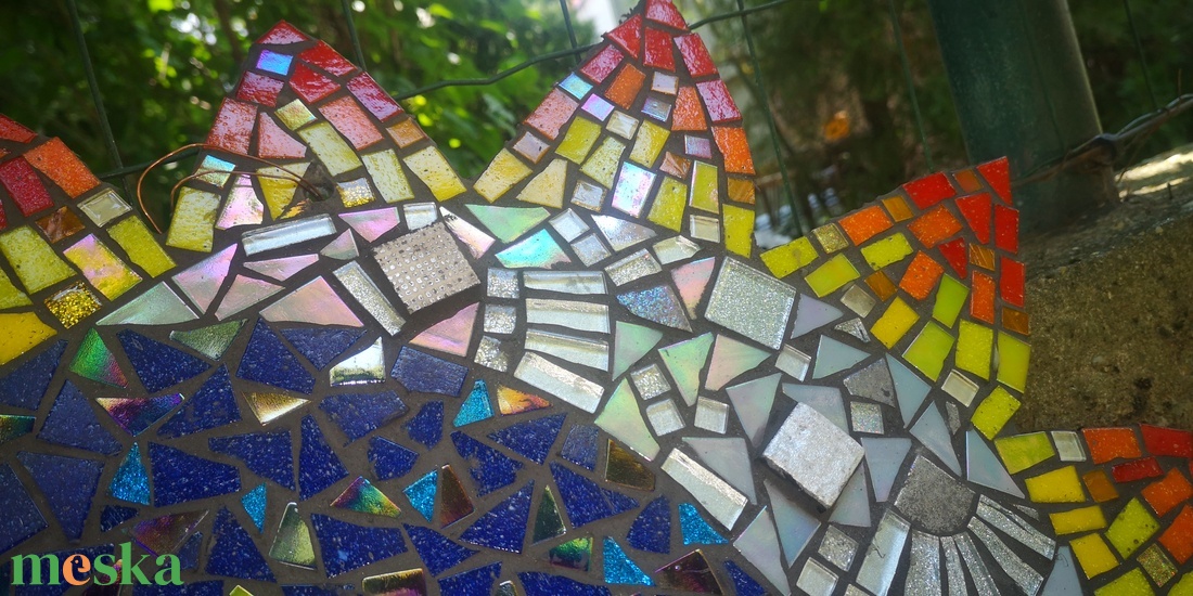 Nap, hold, csillag-üvegmozaik kép - otthon & életmód - dekoráció - kép & falikép - mozaik kép - Meska.hu