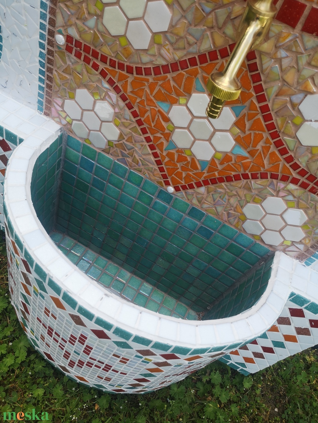 Casablanca kerti mozaik kút - otthon & életmód - ház & kert - kerti dísz - Meska.hu