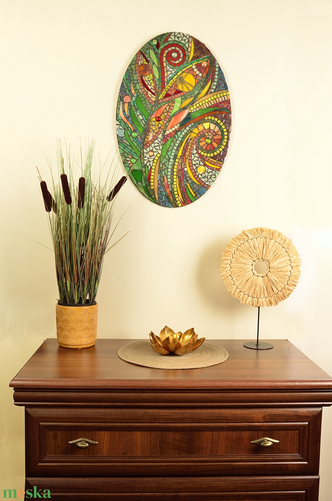 Nádas-üvegmozaik kép - otthon & életmód - dekoráció - kép & falikép - mozaik kép - Meska.hu