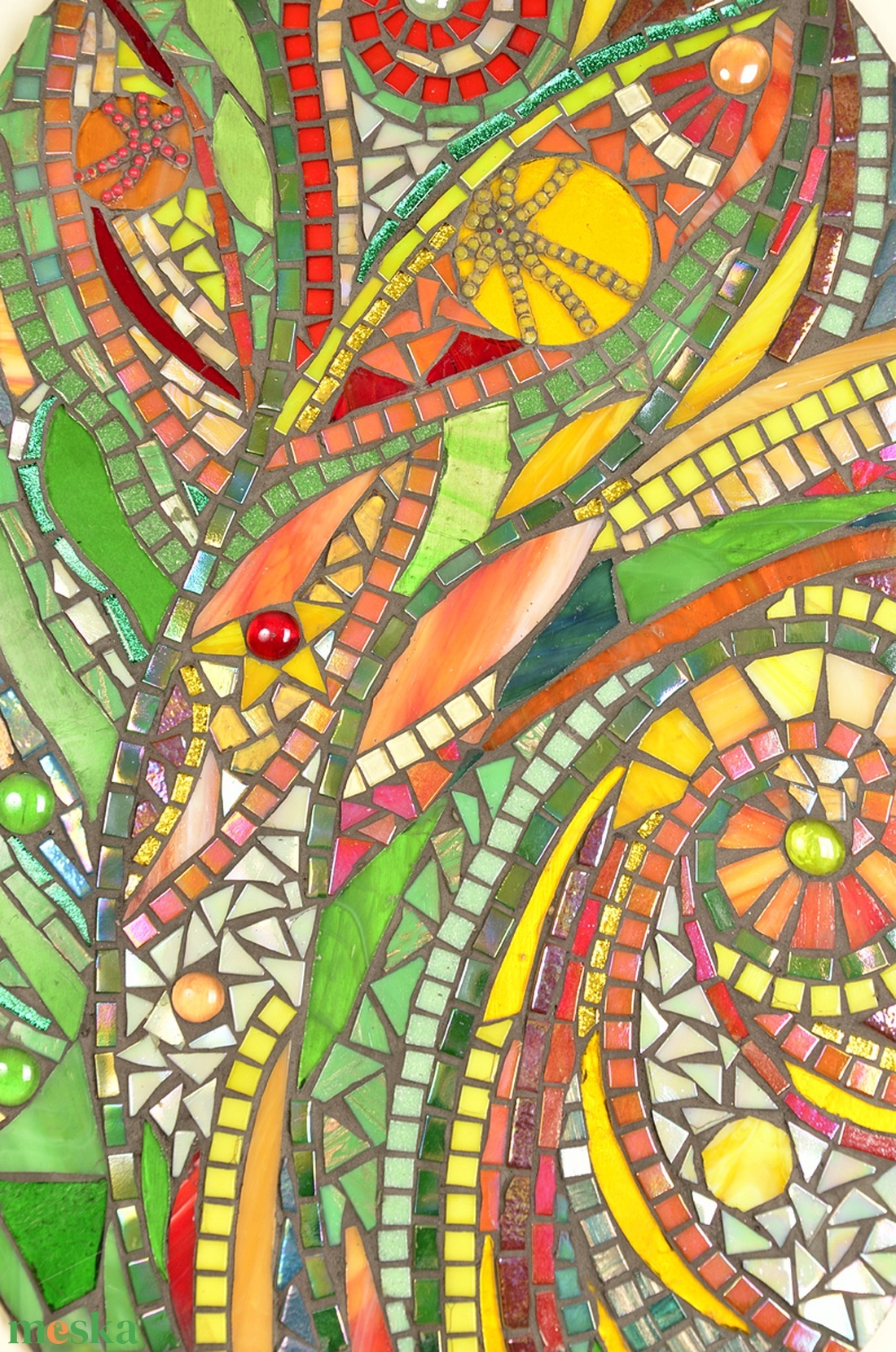 Nádas-üvegmozaik kép - otthon & életmód - dekoráció - kép & falikép - mozaik kép - Meska.hu