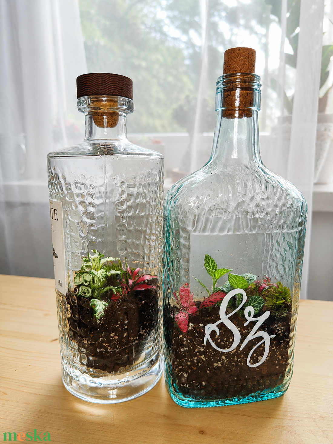 Florárium újrahasznosított üvegben - otthon & életmód - dekoráció - asztal és polc dekoráció - florárium, terrárium - Meska.hu