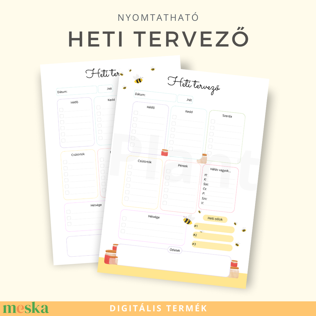 Nyomtatható Heti Tervező Kétféle Designnal - otthon & életmód - papír, írószer - naptár & tervező - Meska.hu Nyomtatható Heti Tervező Kétféle Designnal - otthon & életmód - papír, írószer - naptár & tervező - Meska.hu
