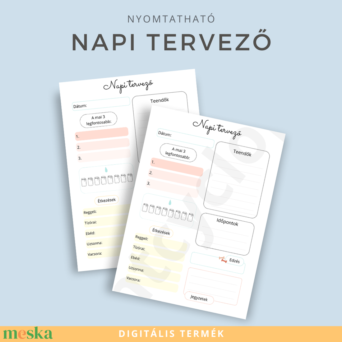 Nyomtatható Napi Tervező - otthon & életmód - papír, írószer - naptár & tervező - Meska.hu Nyomtatható Napi Tervező - otthon & életmód - papír, írószer - naptár & tervező - Meska.hu