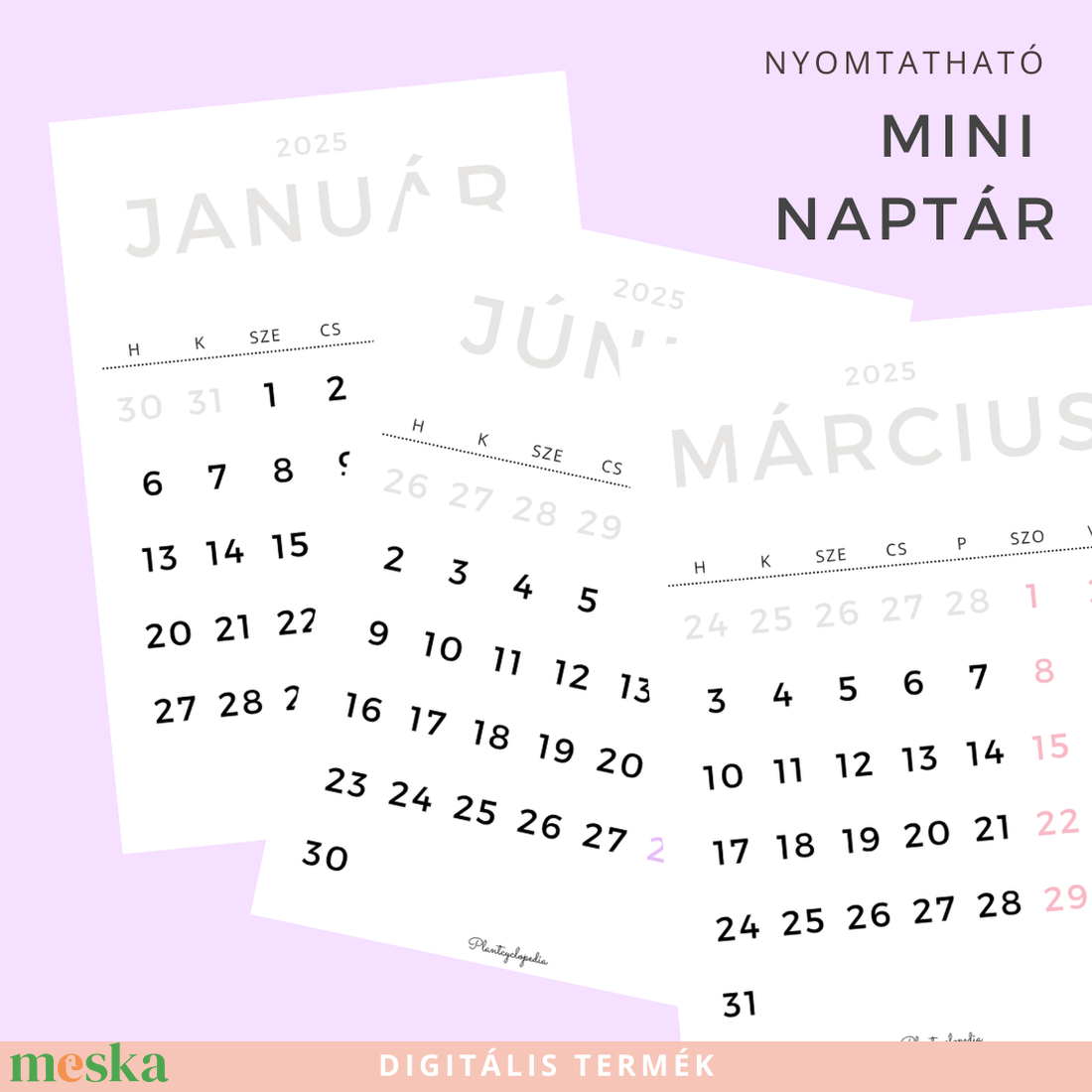 Nyomtatható Mini Naptár Telefontokba - otthon & életmód - papír, írószer - naptár & tervező - Meska.hu
