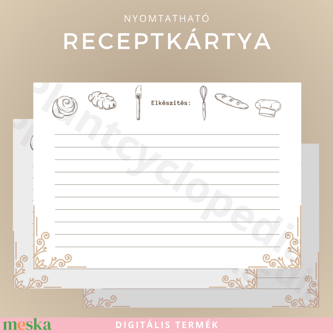 Nyomtatható Vintage Receptkártya Őrizd meg rendszerezetten a kedvenc receptjeidet - otthon & életmód - papír, írószer - naptár & tervező - Meska.hu Nyomtatható Vintage Receptkártya Őrizd meg rendszerezetten a kedvenc receptjeidet - otthon & életmód - papír, írószer - naptár & tervező - Meska.hu