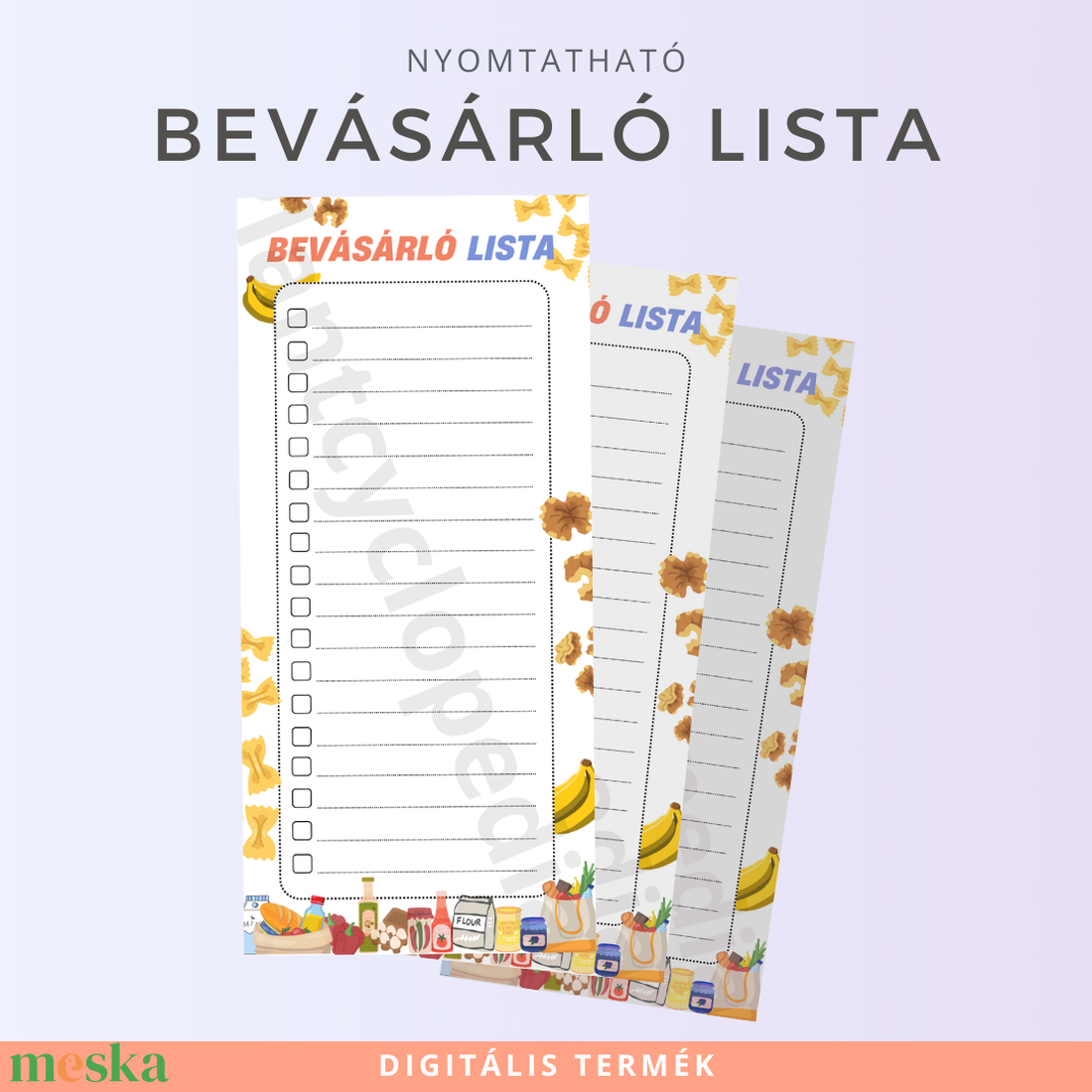 Nyomtatható Bevásárló Lista  Könnyítsd meg a vásárlást! - otthon & életmód - papír, írószer - naptár & tervező - Meska.hu