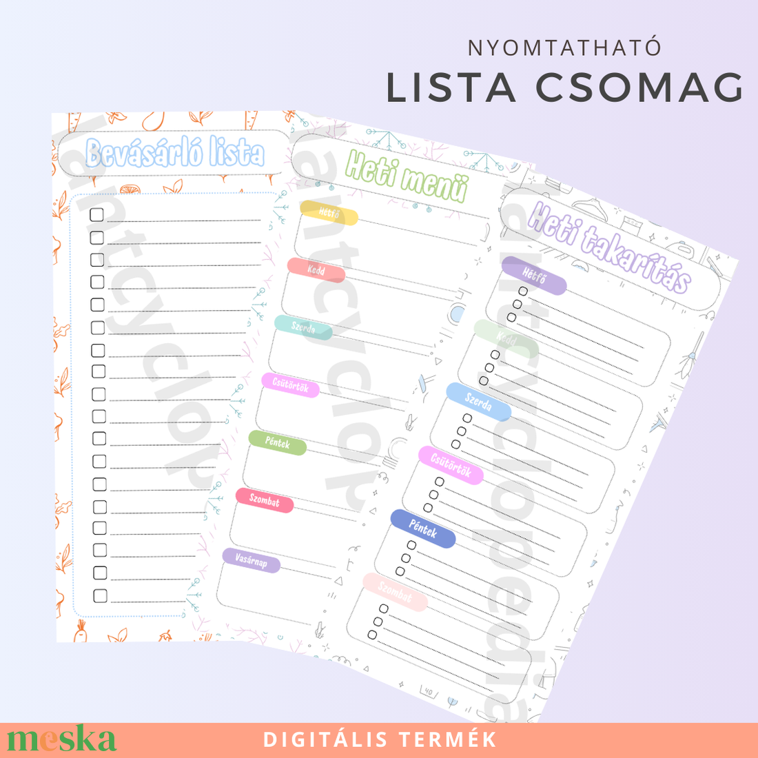 Nyomtatható Lista Csomag Bevásárlólista, Heti Menü és Heti Takarítás Tervező - otthon & életmód - papír, írószer - naptár & tervező - Meska.hu Nyomtatható Lista Csomag Bevásárlólista, Heti Menü és Heti Takarítás Tervező - otthon & életmód - papír, írószer - naptár & tervező - Meska.hu