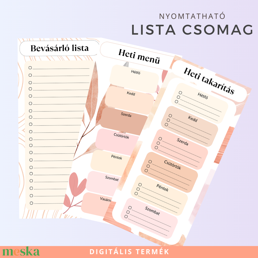 Nyomtatható Lista Csomag Bevásárlólista, Heti Menü és Heti Takarítás Tervező - otthon & életmód - papír, írószer - naptár & tervező - Meska.hu Nyomtatható Lista Csomag Bevásárlólista, Heti Menü és Heti Takarítás Tervező - otthon & életmód - papír, írószer - naptár & tervező - Meska.hu