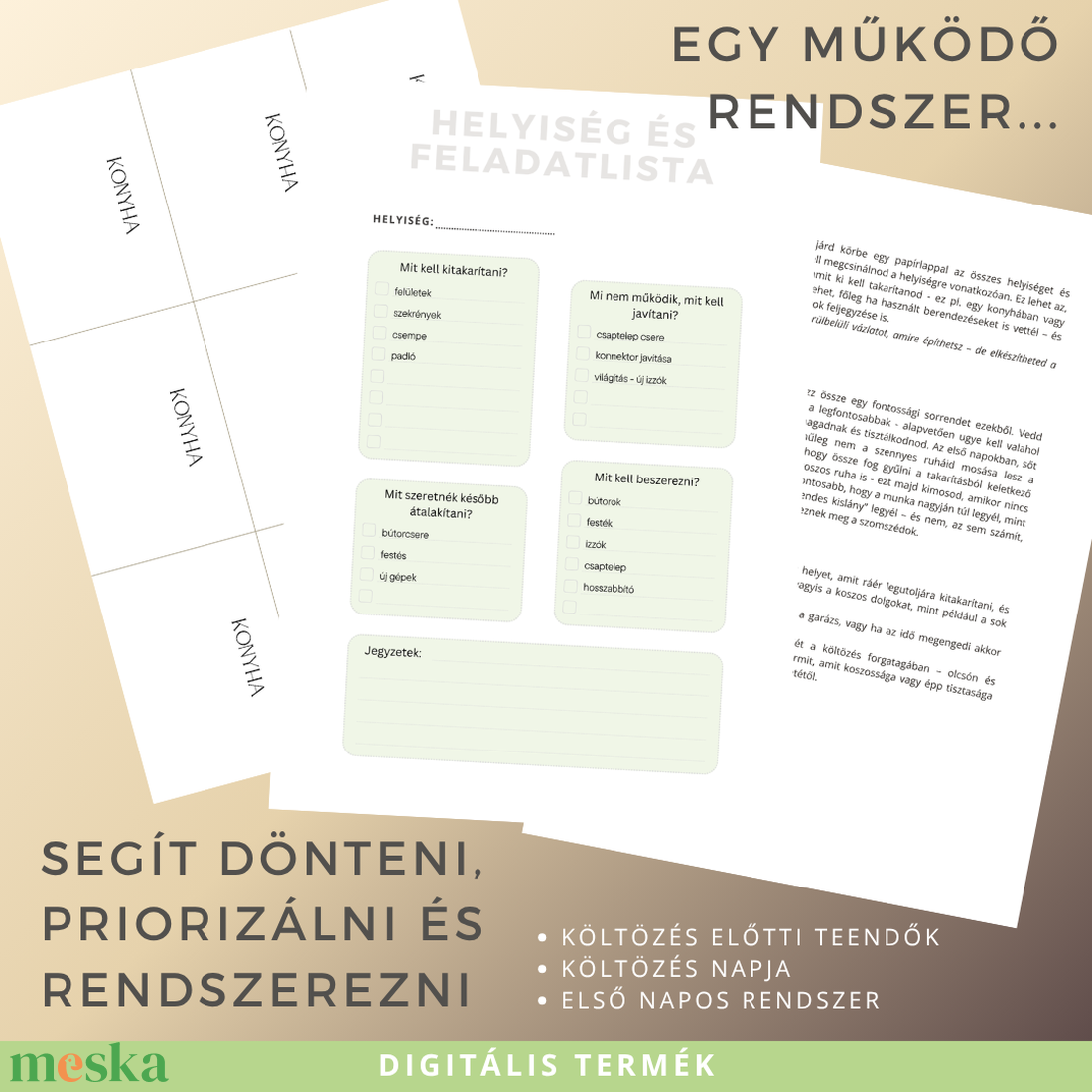 Költözési rendszer � tervező és lépésről lépésre útmutató - otthon & életmód - papír, írószer - naptár & tervező - Meska.hu
